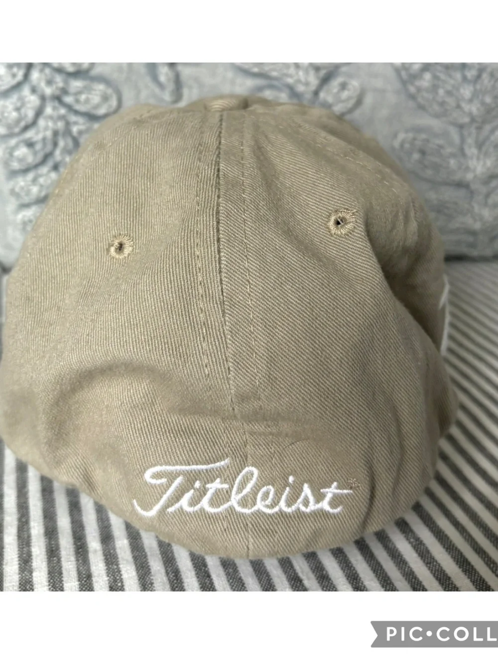 Titleist Khaki Dad Hat Adjustable Golf Cap 975 Script Logo Beige